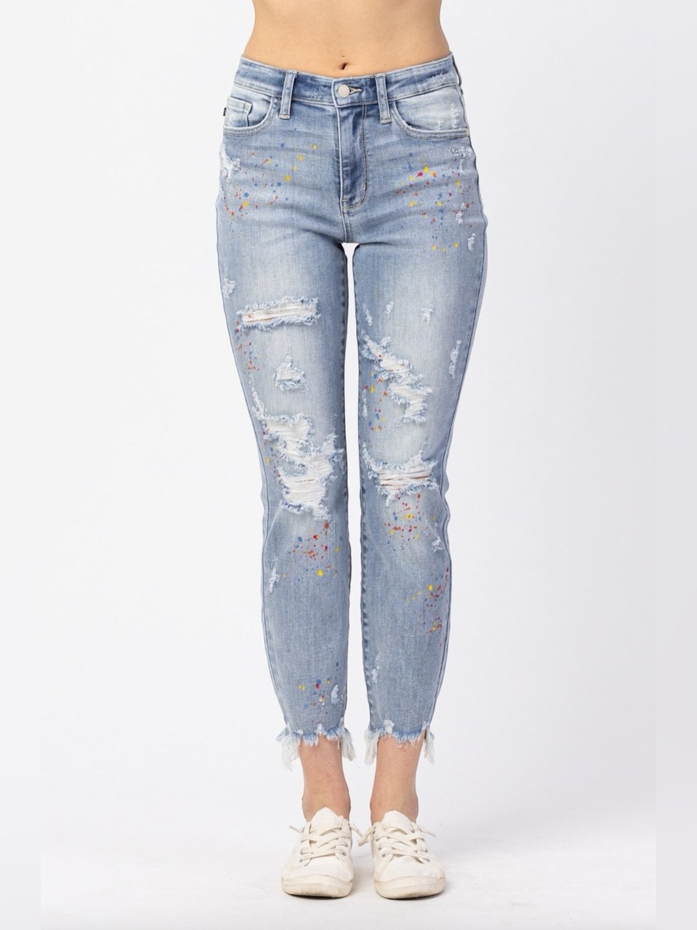 Judy Blue Paint Splatter Boyfriend Jeans 5/27